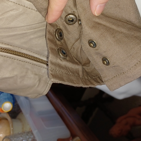 Lucky Brand lamb's leather cotton linen‎ jacket S - Picture 5 of 8